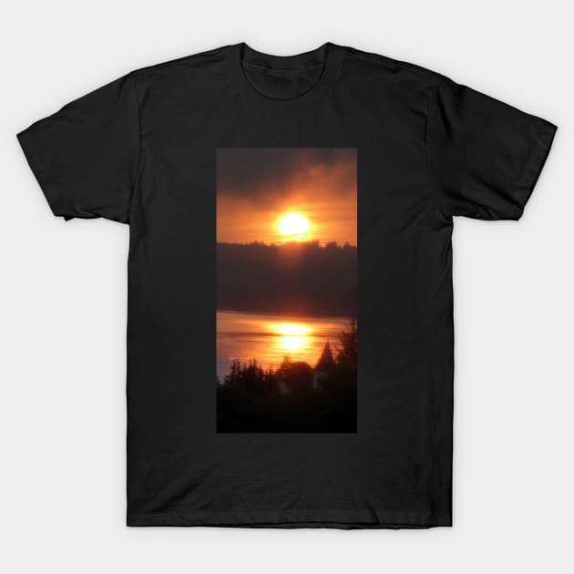 golden columbia river sunrise 4 T-Shirt by DlmtleArt